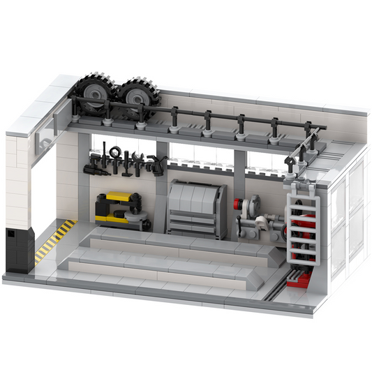 Auto Mechanics Workshop made from lego building blocks