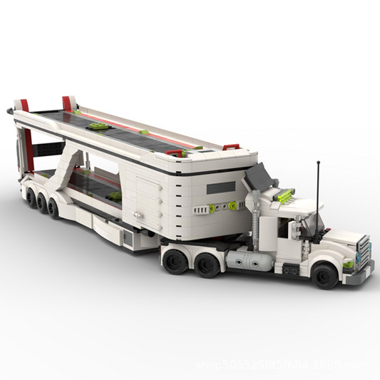 Big Rig Car Transporter made from lego building blocks