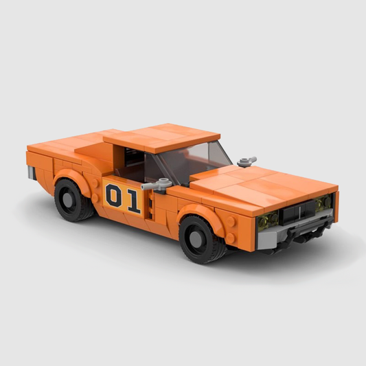 Dodge Charger General Lee Dukes of Hazzard made from lego building blocks