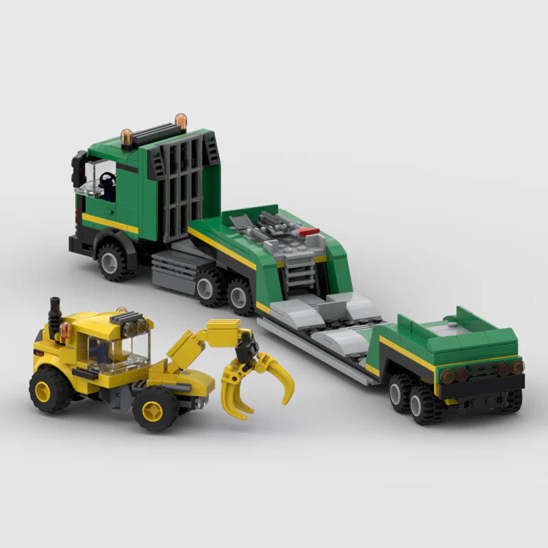 Image of Mining Excavator Transport - Lego Building Blocks by Targa Toys