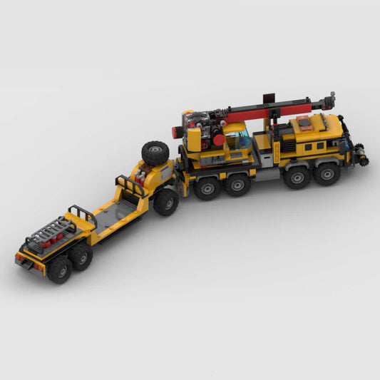 Jungle Cargo Truck & Trailer made from lego building blocks
