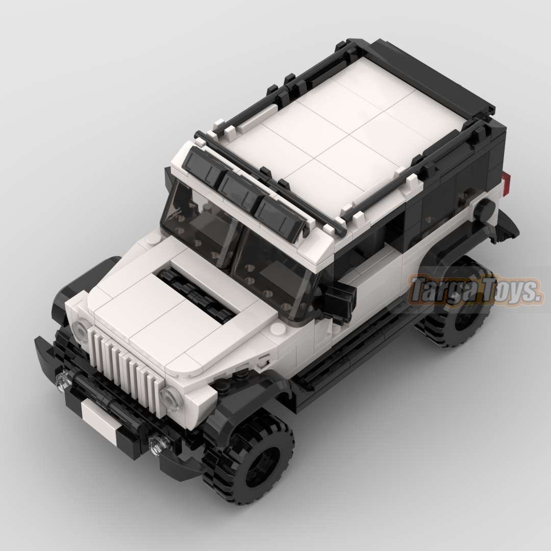 Jeep Wrangler Rubicon White made from lego building blocks