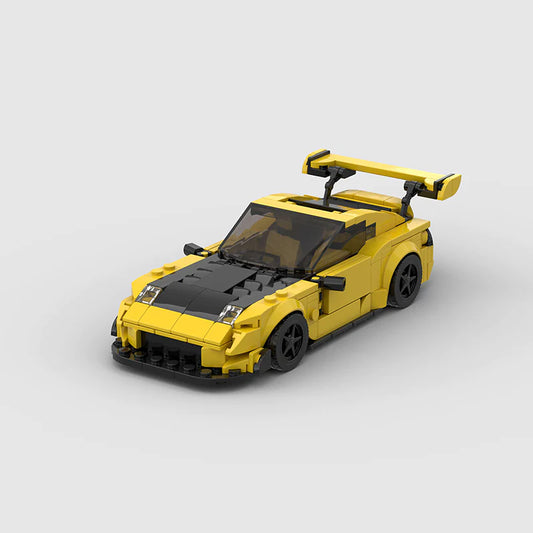 Mazda RX-7 FD Yellow made from lego building blocks