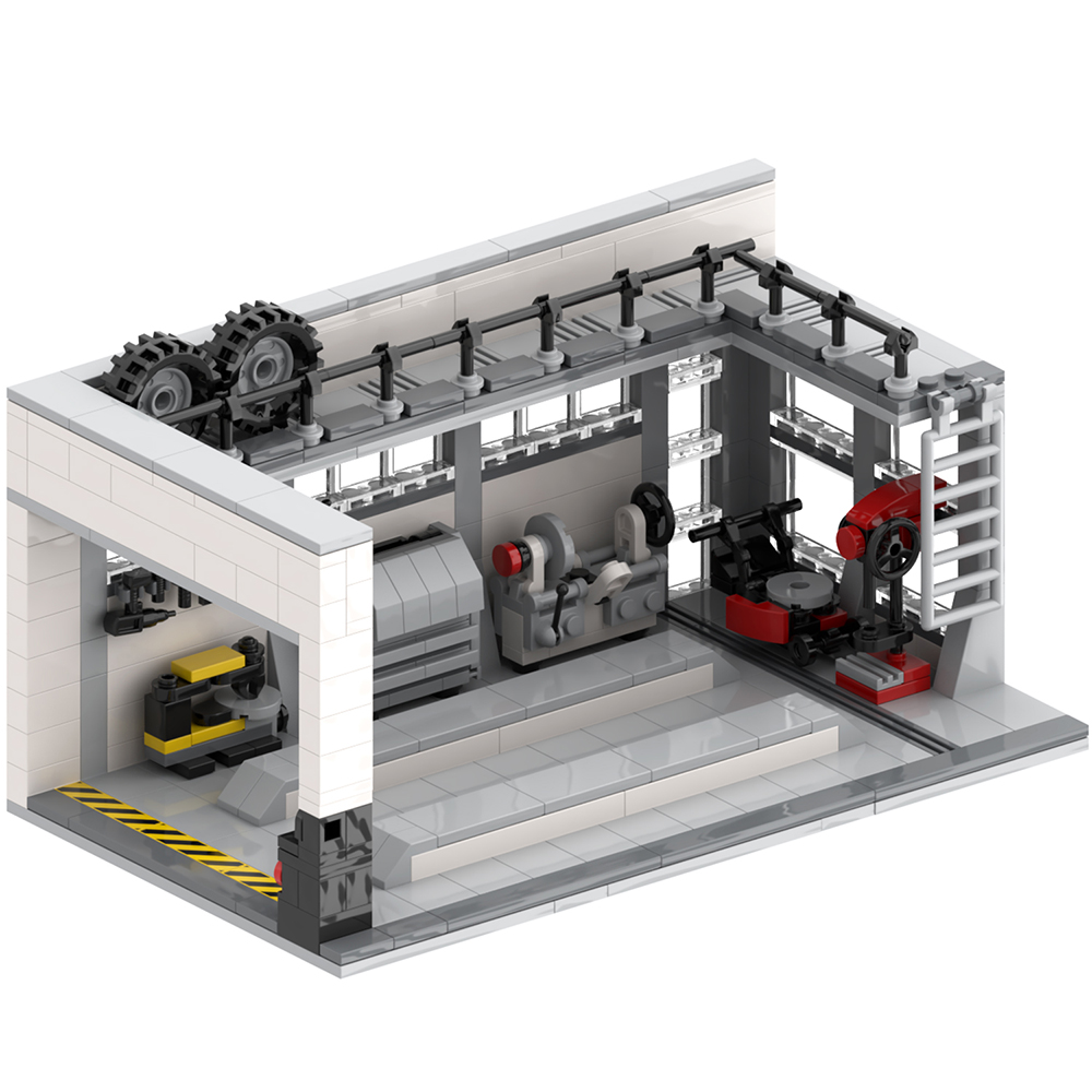 Auto Mechanics Workshop made from lego building blocks