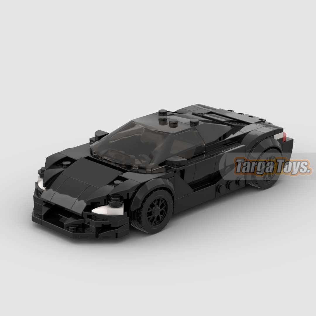 McLaren 720s Black Edition made from lego building blocks