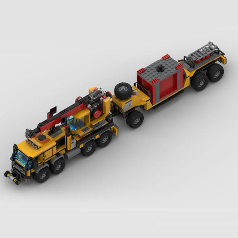 Jungle Cargo Truck & Trailer made from lego building blocks