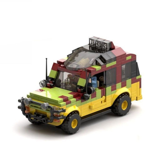 Ford Explorer Jurassic Park Tour made from lego building blocks