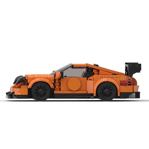 Porsche 911 GT2rs Orange made from lego building blocks