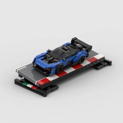 Race Track Car Display made from lego building blocks