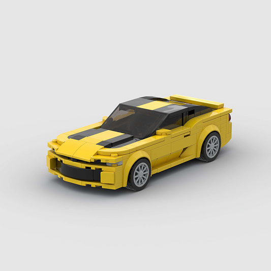 Chevrolet Camaro Bumblebee Transformers made from lego building blocks