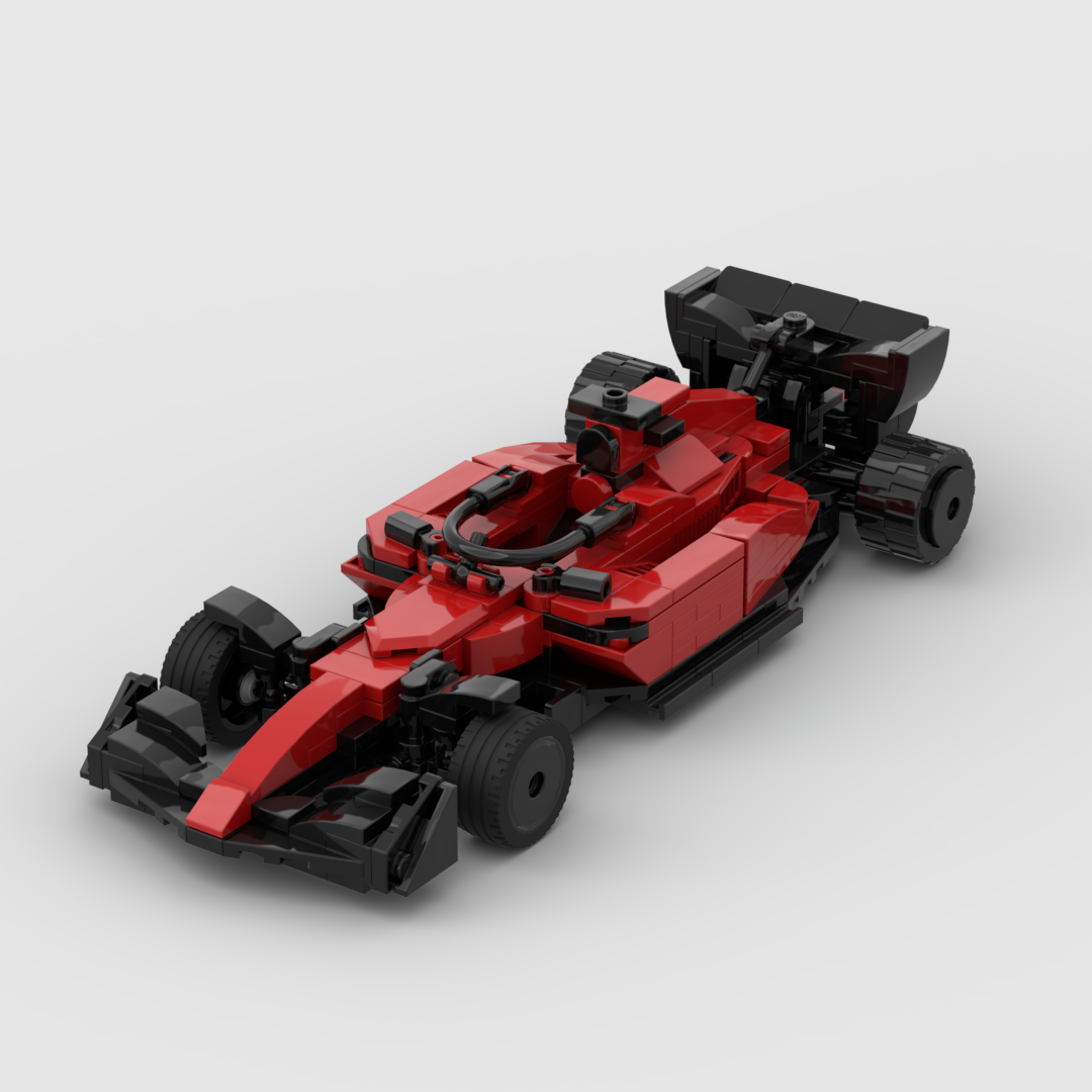 Ferrari F1-75 made from lego building blocks