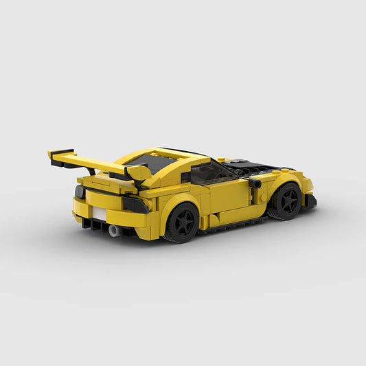 Mazda RX-7 FD Yellow made from lego building blocks