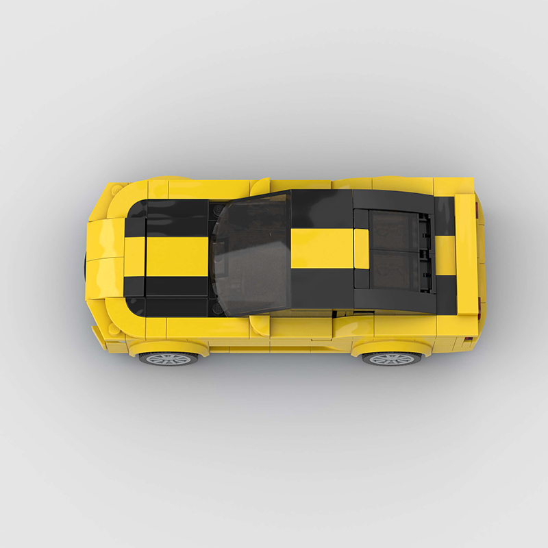 Chevrolet Camaro Bumblebee Transformers made from lego building blocks