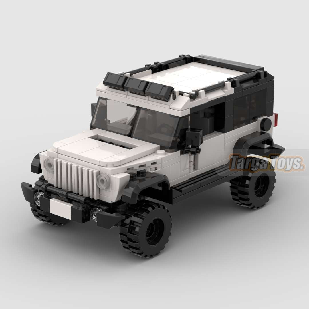 Jeep Wrangler Rubicon White made from lego building blocks