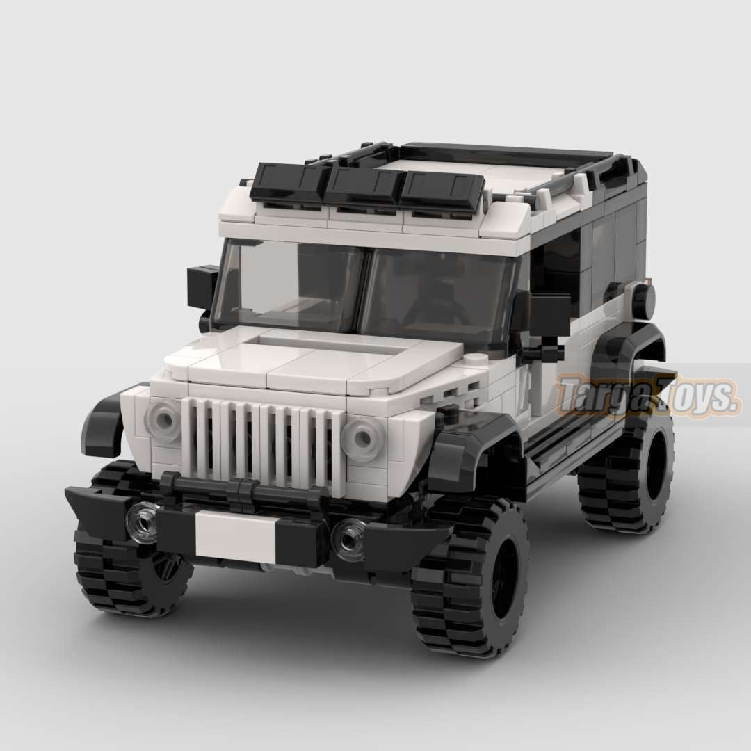 Jeep Wrangler Rubicon White made from lego building blocks