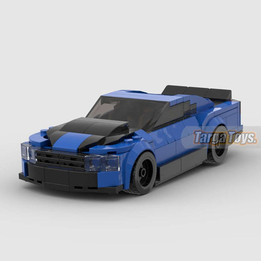 Chevrolet Camaro ZL1 Blue made from lego building blocks