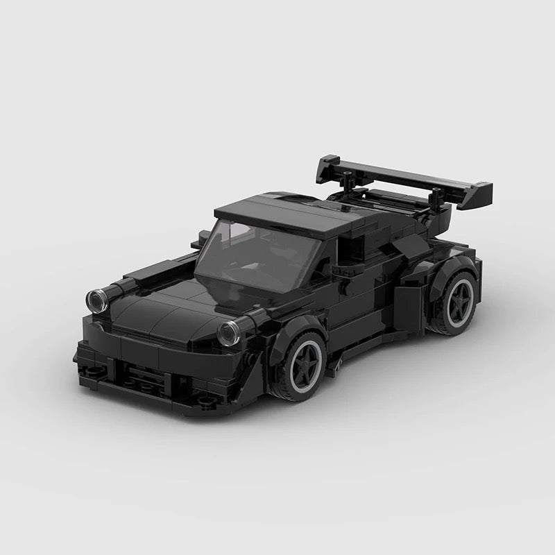 Porsche 911 930 RWB black made from lego building blocks