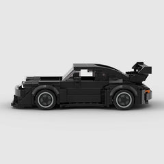 Porsche 911 930 RWB black made from lego building blocks