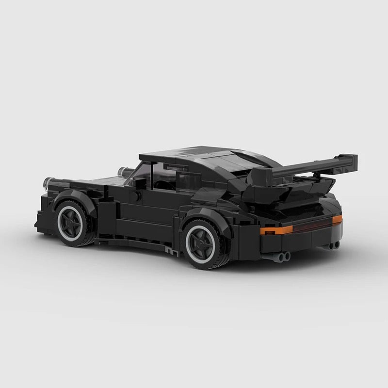 Porsche 911 930 RWB black made from lego building blocks