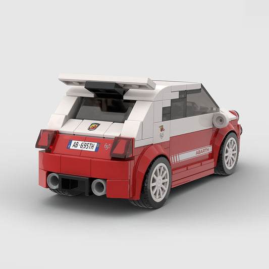 Fiat 500 Abarth 595 made from lego building blocks