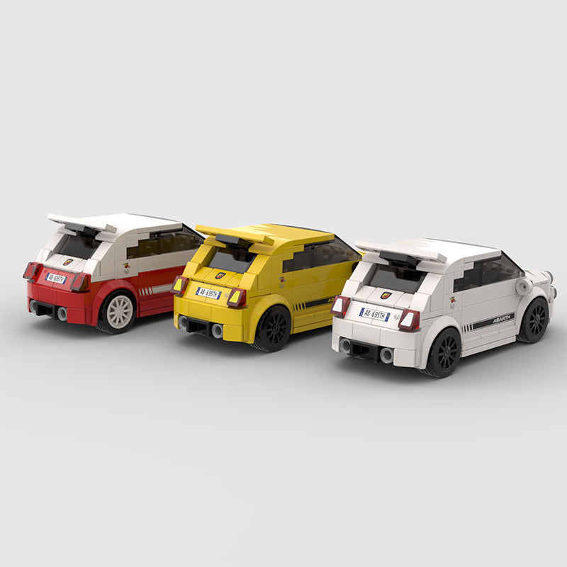 Fiat 500 Abarth 595 made from lego building blocks
