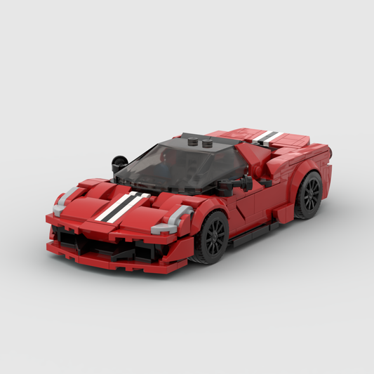Ferrari F488 Pista made from lego building blocks