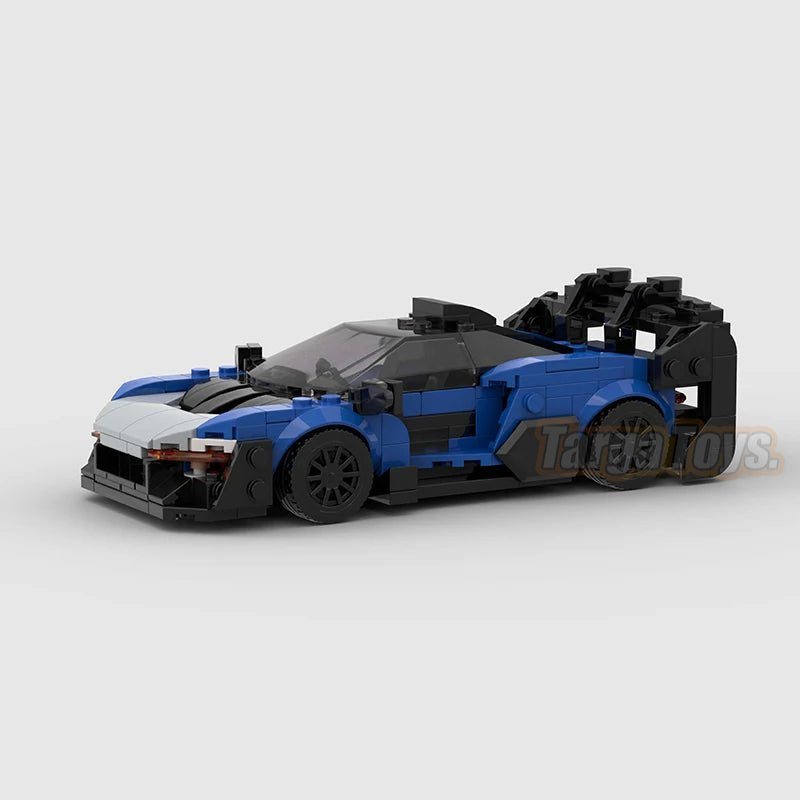 McLaren Senna GTR Blue made from lego building blocks