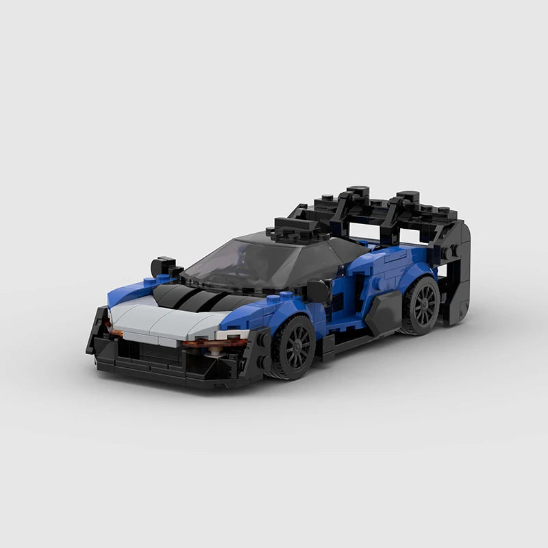 McLaren Senna GTR Blue made from lego building blocks