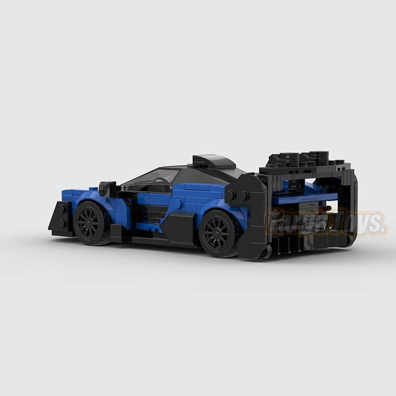 McLaren Senna GTR Blue made from lego building blocks