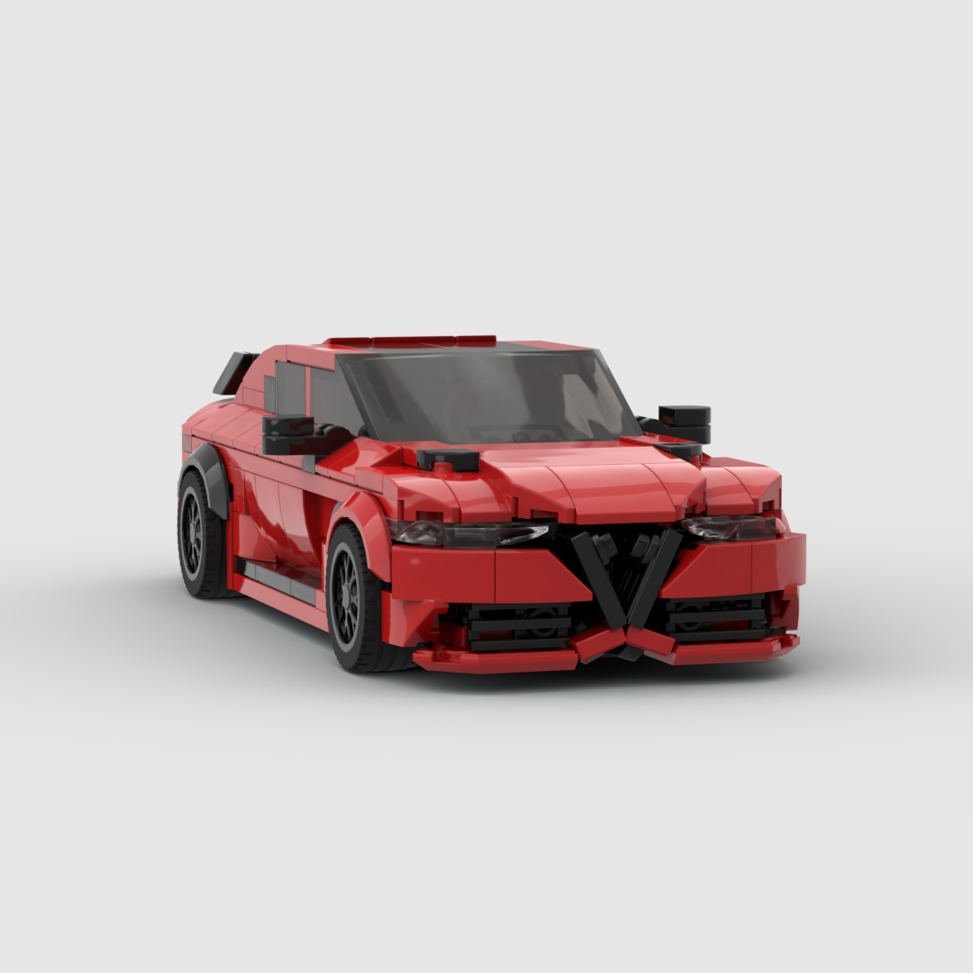 Alfa Romeo Giulia Quadrifoglio Verde made from lego building blocks