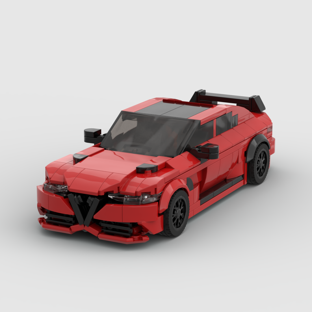 Alfa Romeo Giulia Quadrifoglio Verde made from lego building blocks