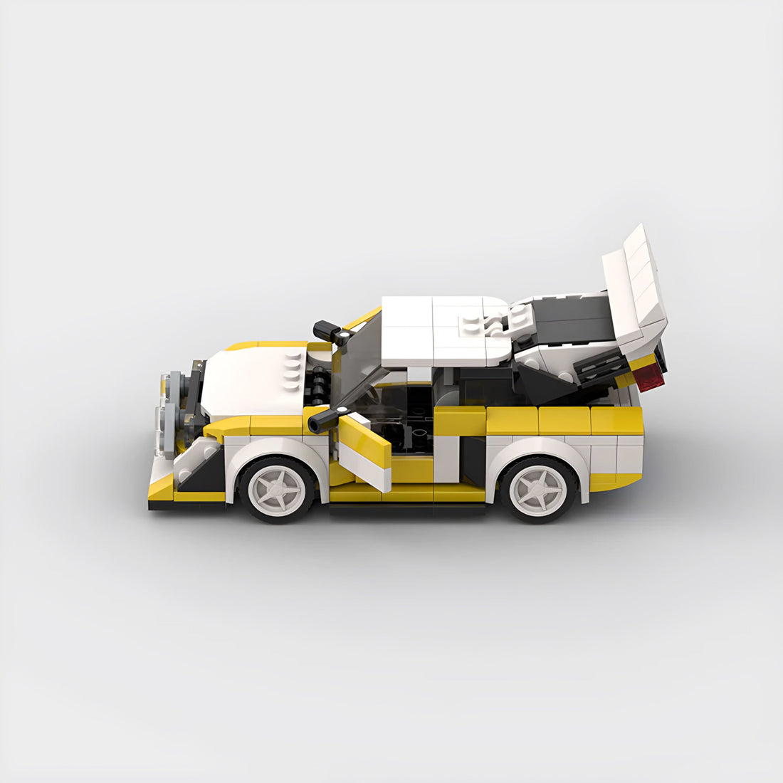 Audi Sport Quattro S1 Rally Car made from lego building blocks