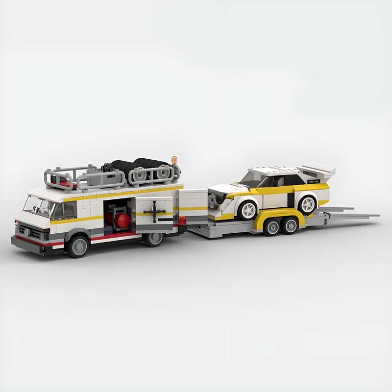 Audi Sport Quattro Transporter made from lego building blocks