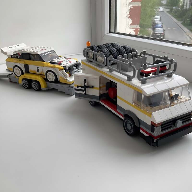 Audi Sport Quattro Transporter made from lego building blocks