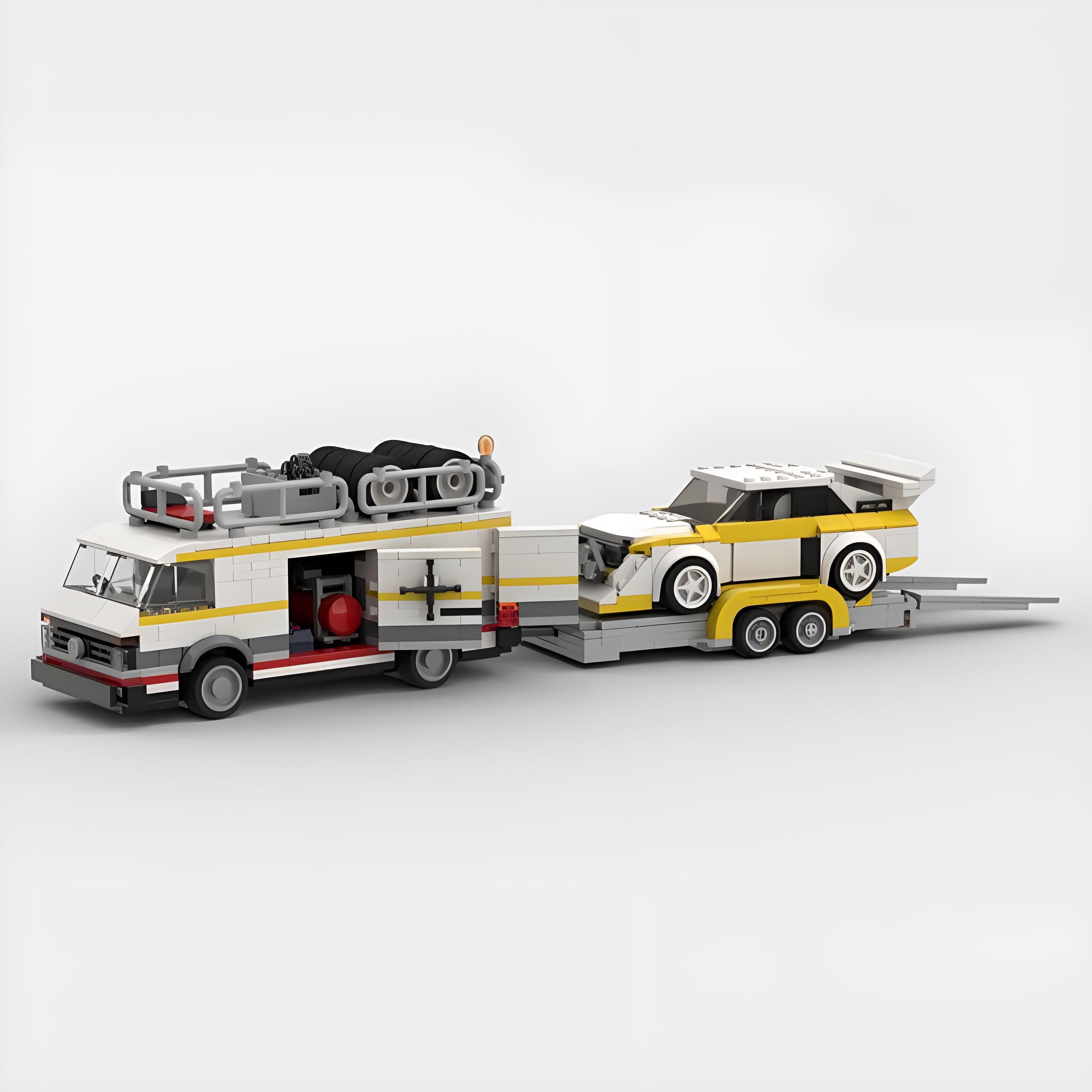 Image of Audi Sport Quattro Transporter - Lego Building Blocks by Targa Toys