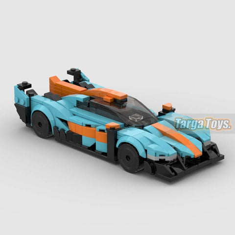 Le Mans 24 Racing car Gulf Edition made from lego building blocks