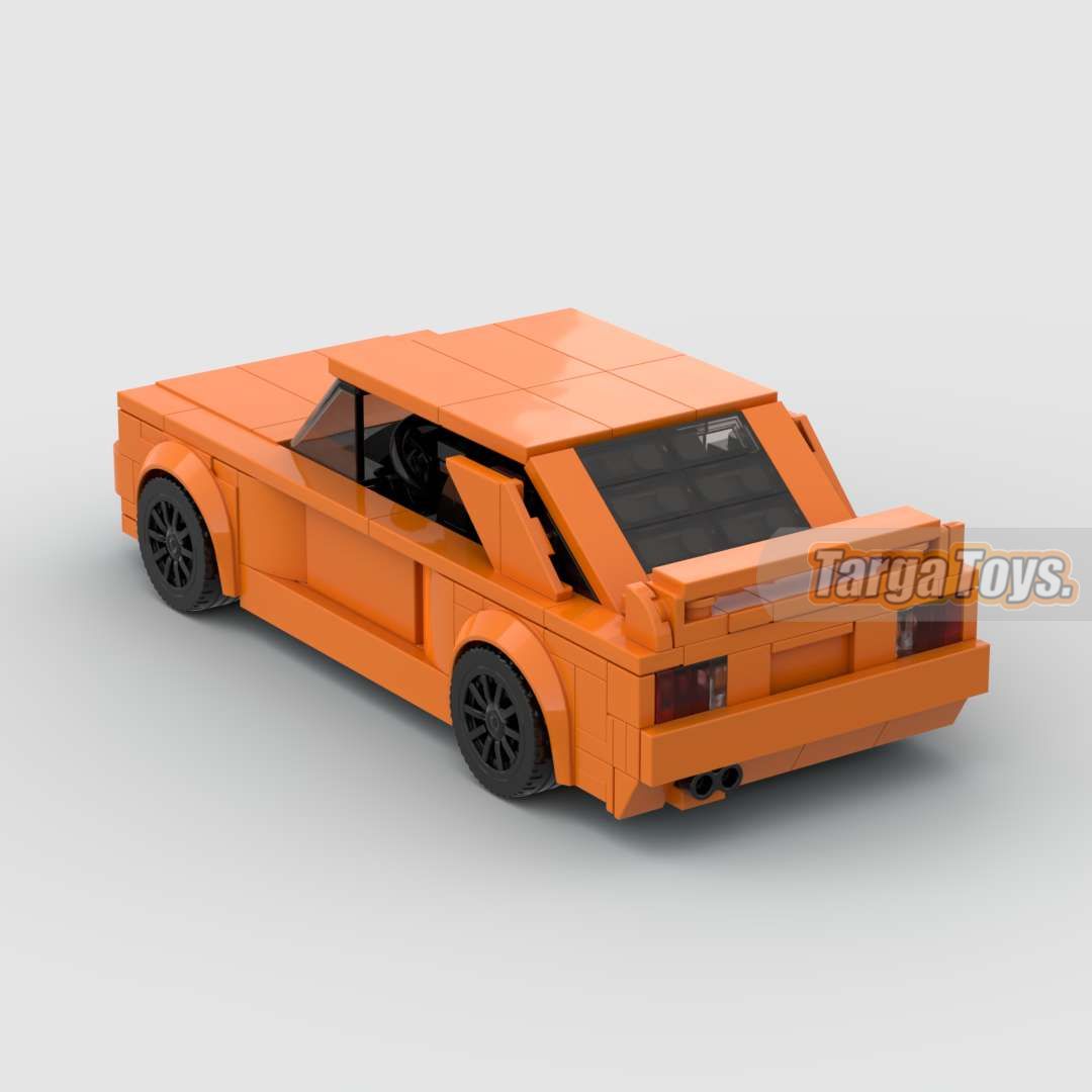 BMW M3 E30 Orange Frank Ocean made from lego building blocks