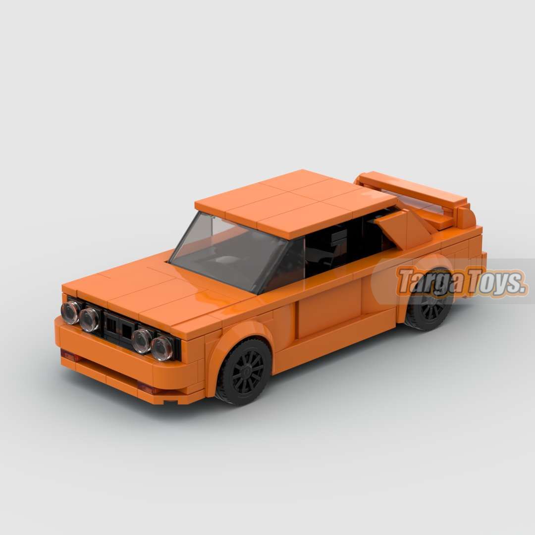 BMW M3 E30 Orange Frank Ocean made from lego building blocks