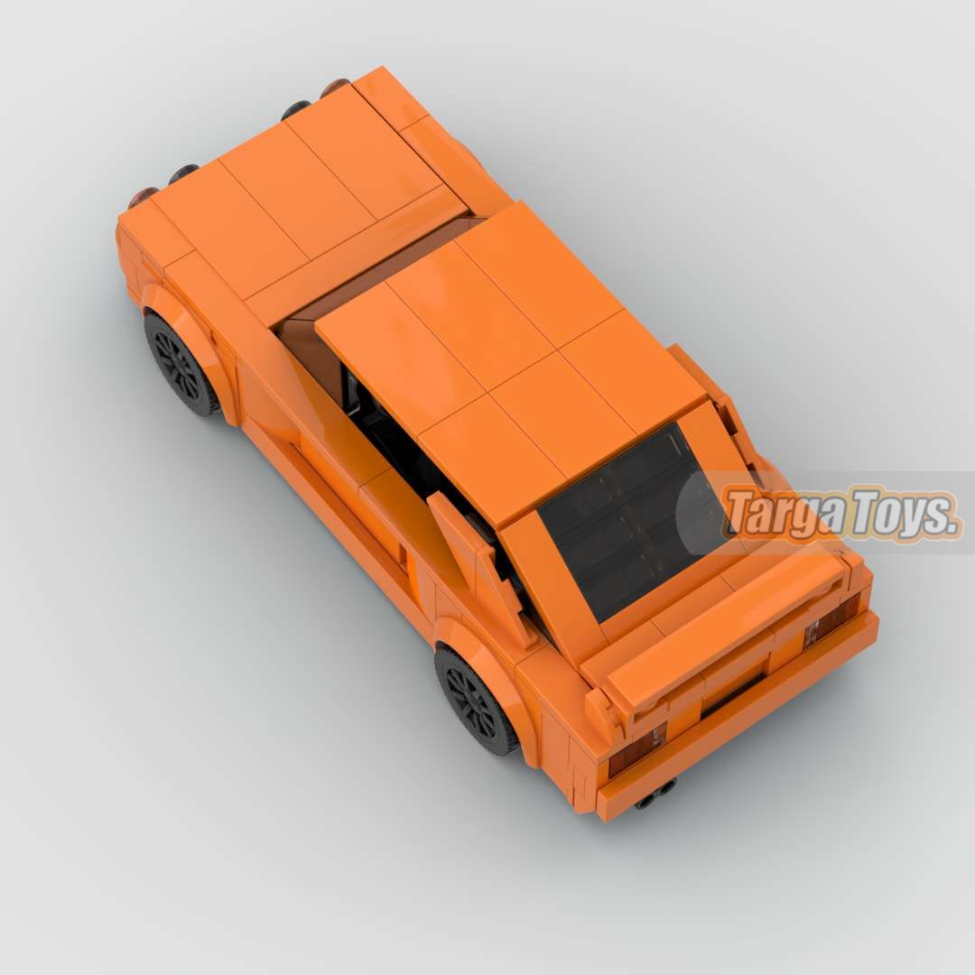 BMW M3 E30 Orange Frank Ocean made from lego building blocks