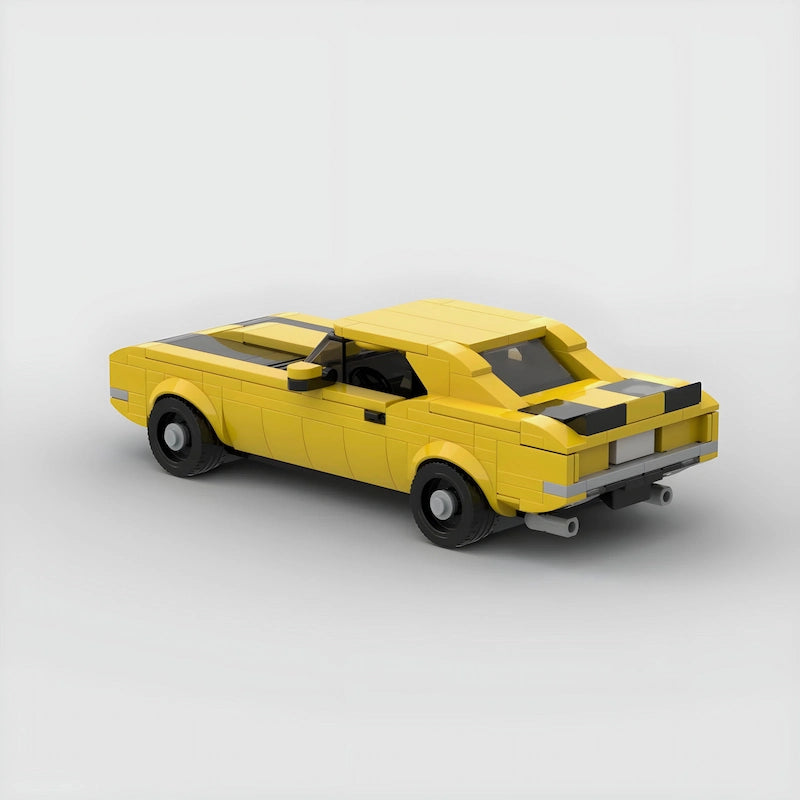 Chevrolet Camaro Z28 1969 Daytona Yellow made from lego building blocks