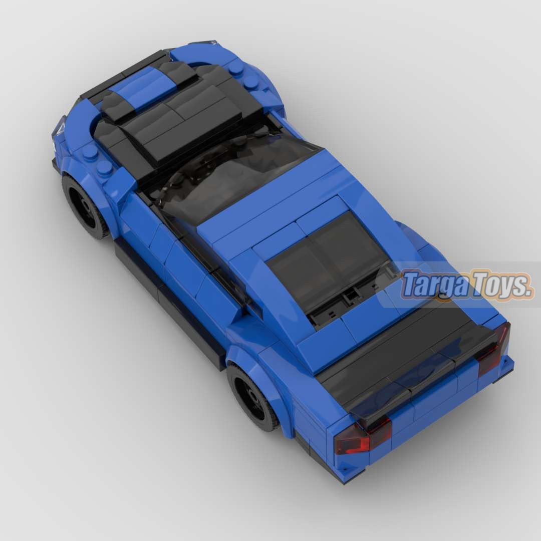 Chevrolet Camaro ZL1 Blue made from lego building blocks