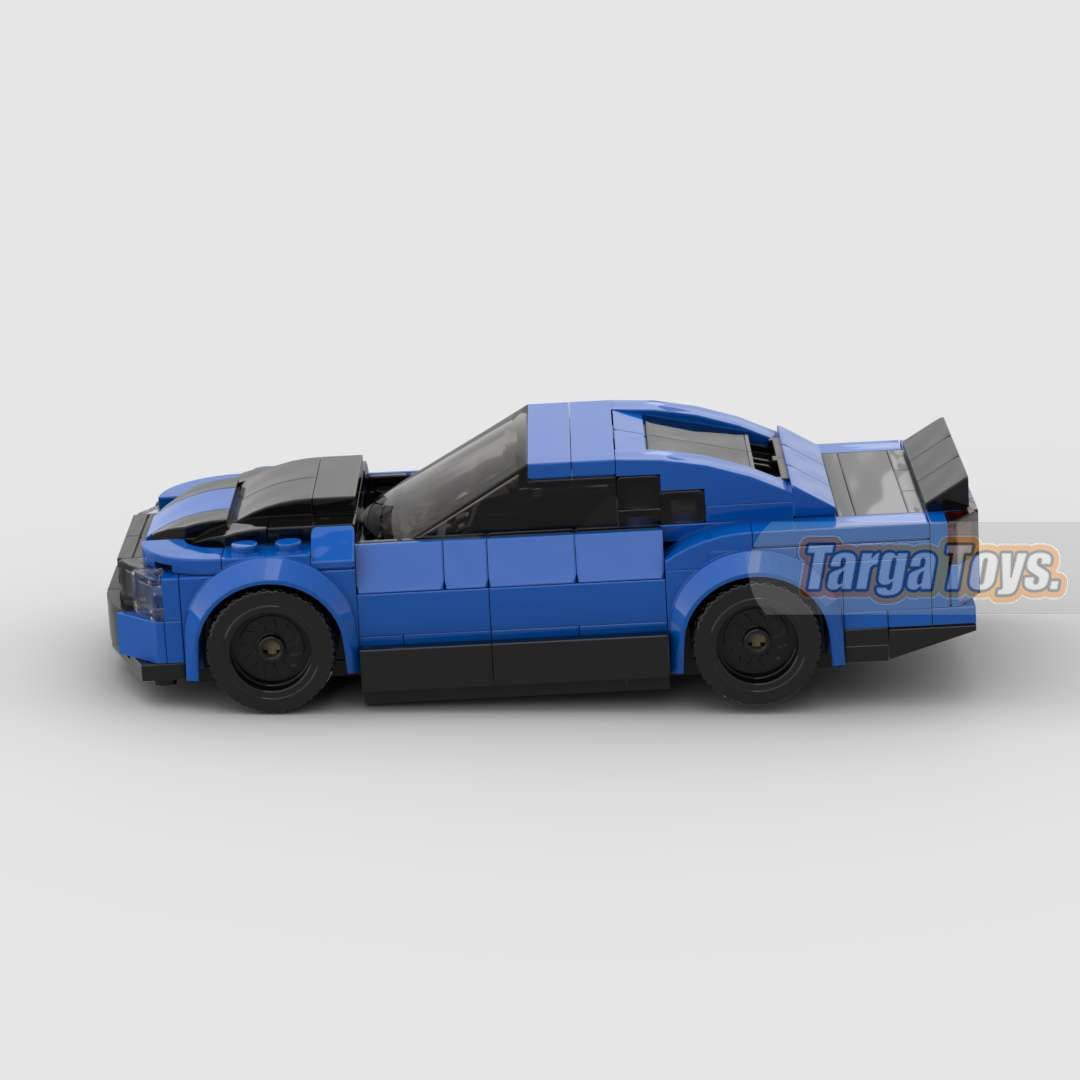 Chevrolet Camaro ZL1 Blue made from lego building blocks