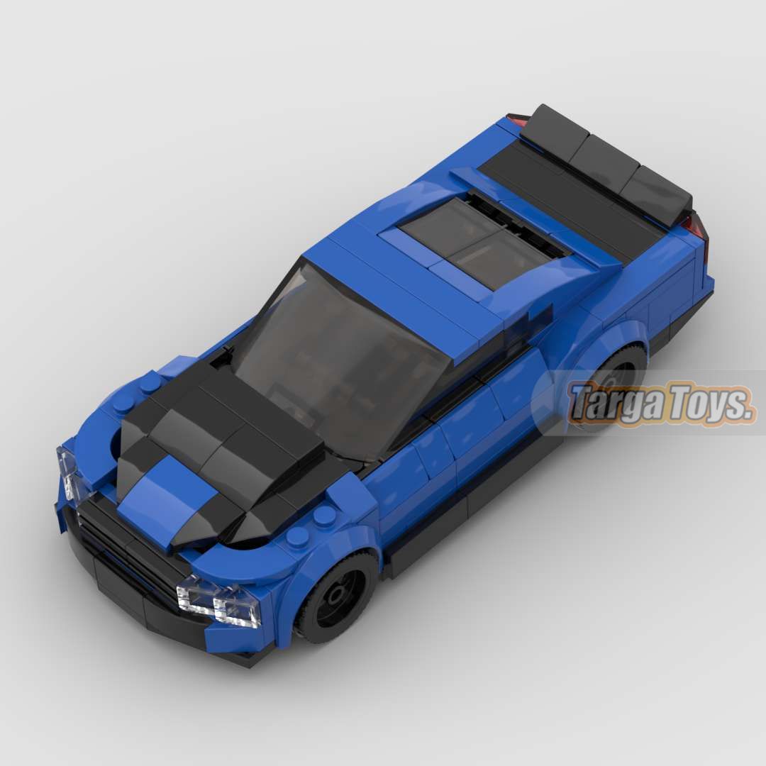 Chevrolet Camaro ZL1 Blue made from lego building blocks