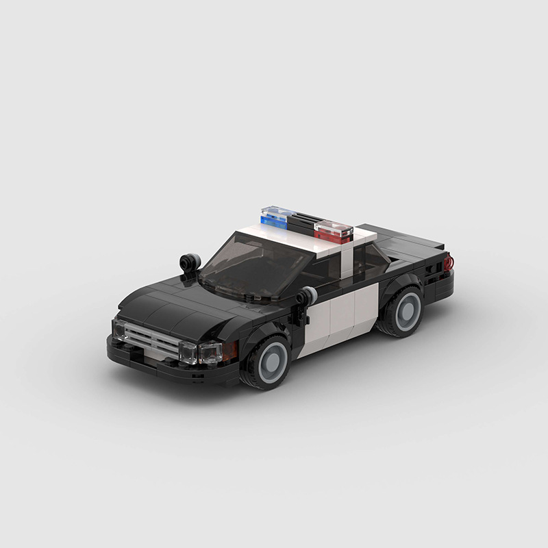 Image of Crown Victoria Classic Police Car - Lego Building Blocks by Targa Toys