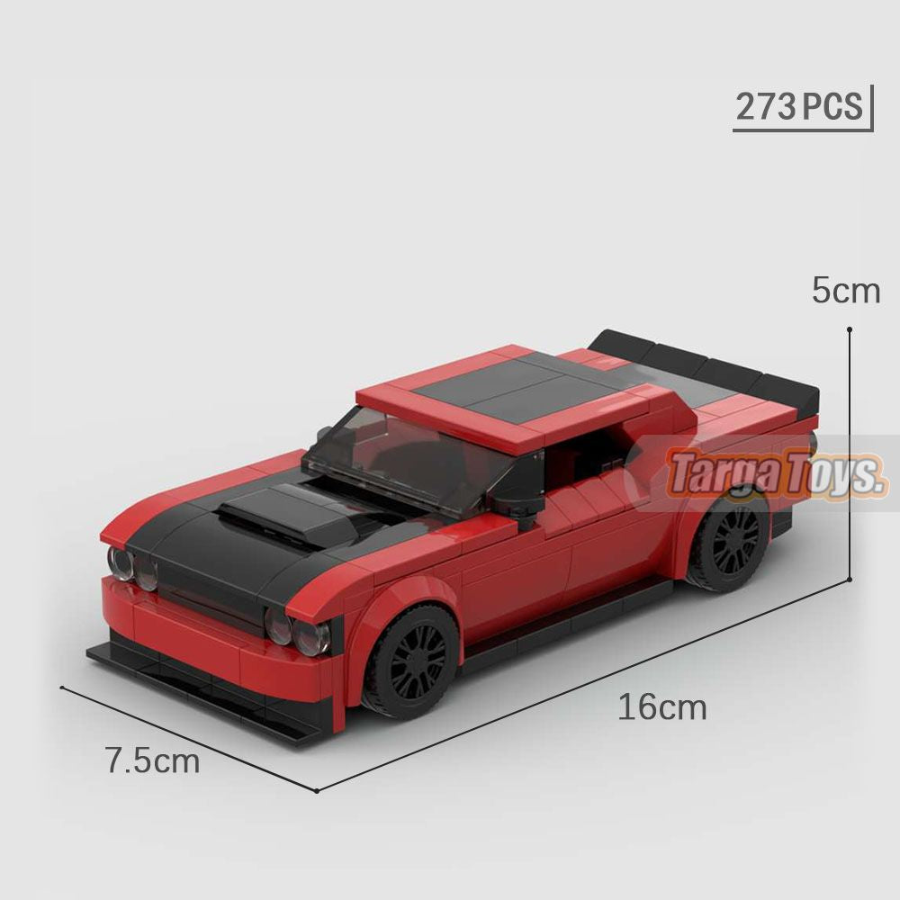 Dodge Challenger SRT Demon made from lego building blocks