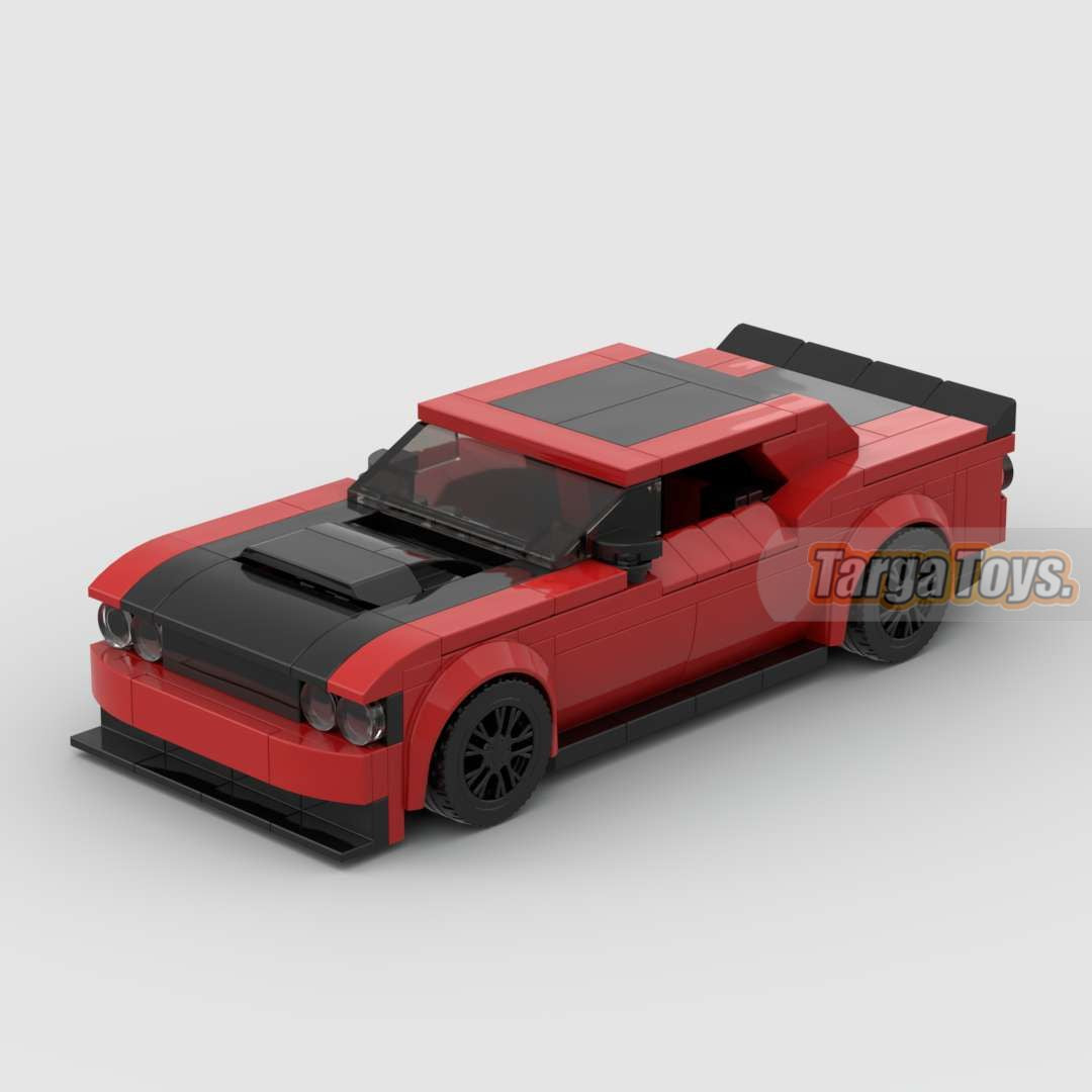 Dodge Challenger SRT Demon made from lego building blocks