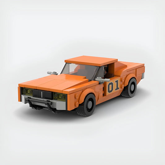Dodge Charger General Lee Dukes of Hazzard made from lego building blocks
