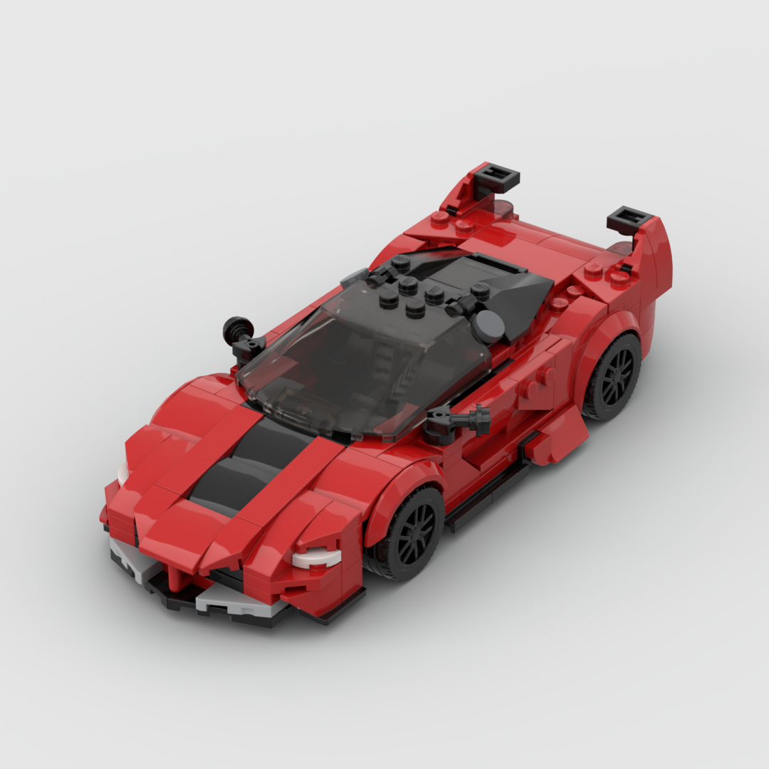 Ferrari FXXK made from lego building blocks