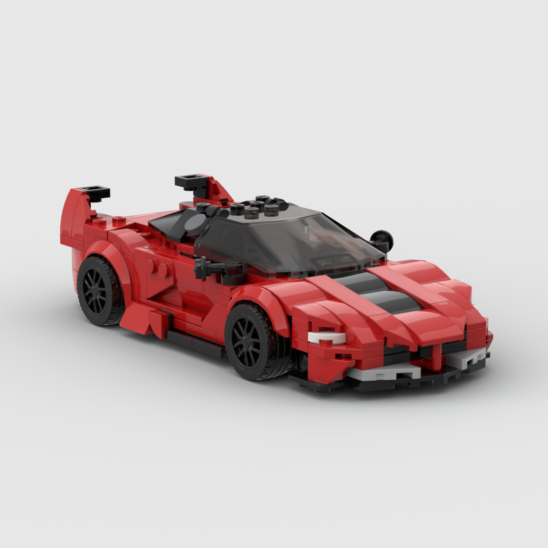 Ferrari FXXK made from lego building blocks