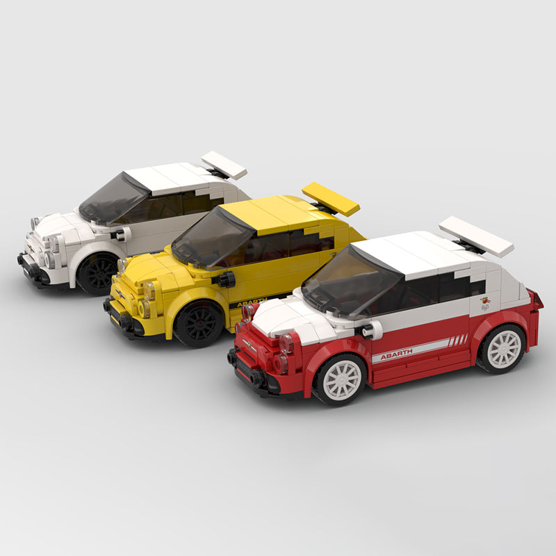 Fiat 500 Abarth 595 made from lego building blocks